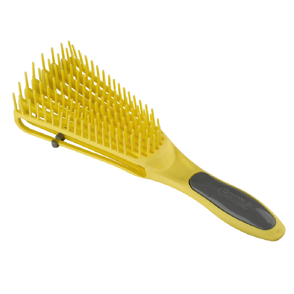 دومبل فرشاة سيليكون لتصفيف الشعر الكيرلي - أصفر