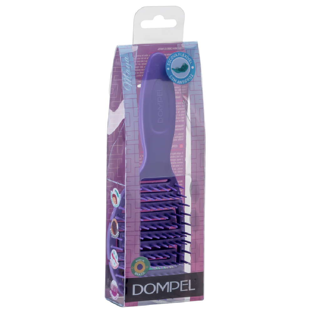 دومبل فرشاة سيليكون لفك تشابك جميع أنواع الشعر - بنفسجي