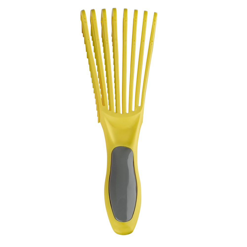 دومبل فرشاة سيليكون لتصفيف الشعر الكيرلي - أصفر