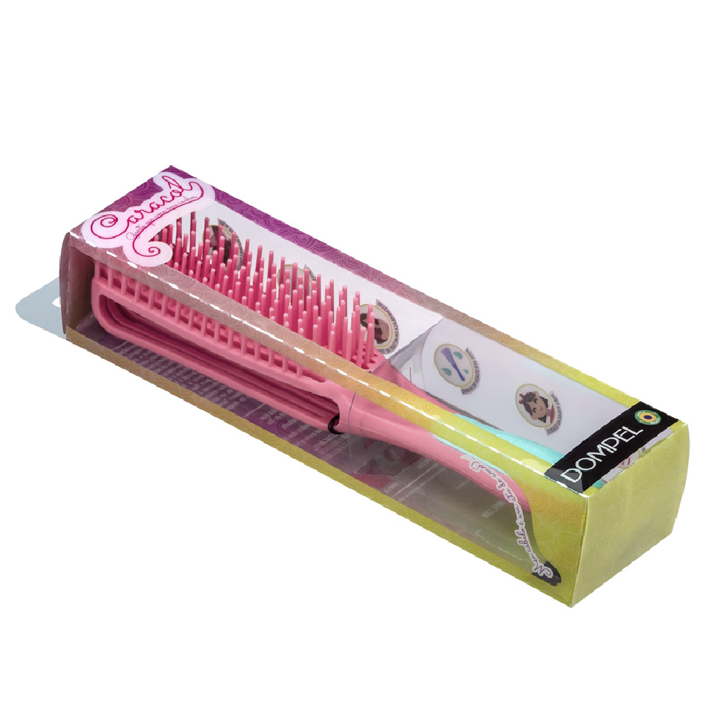 دومبل فرشاة سيليكون لتصفيف الشعر الكيرلي - زهري