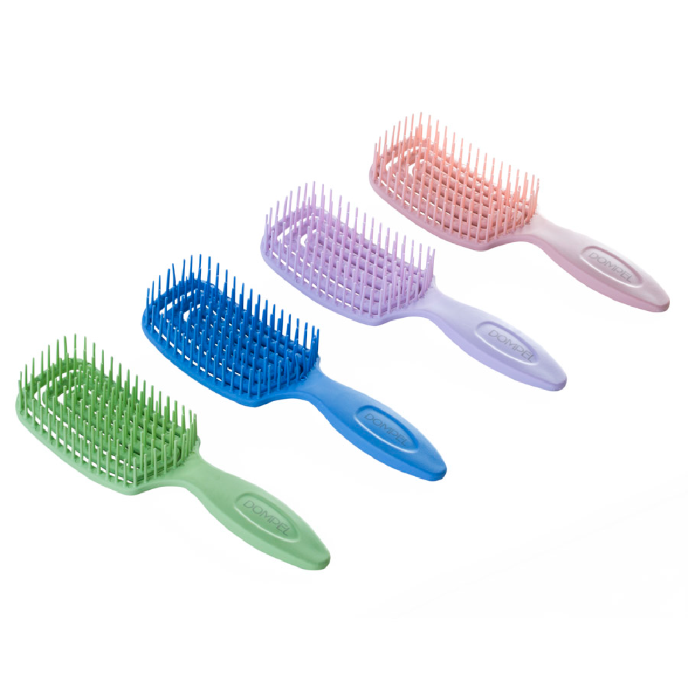 دومبل فرشاة سيليكون لتصفيف الشعر الطويل ووصلات الشعر - زهري