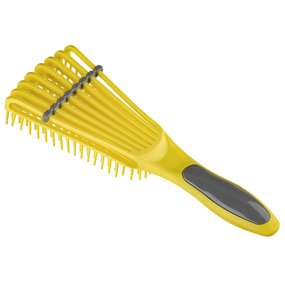 دومبل فرشاة سيليكون لتصفيف الشعر الكيرلي - أصفر