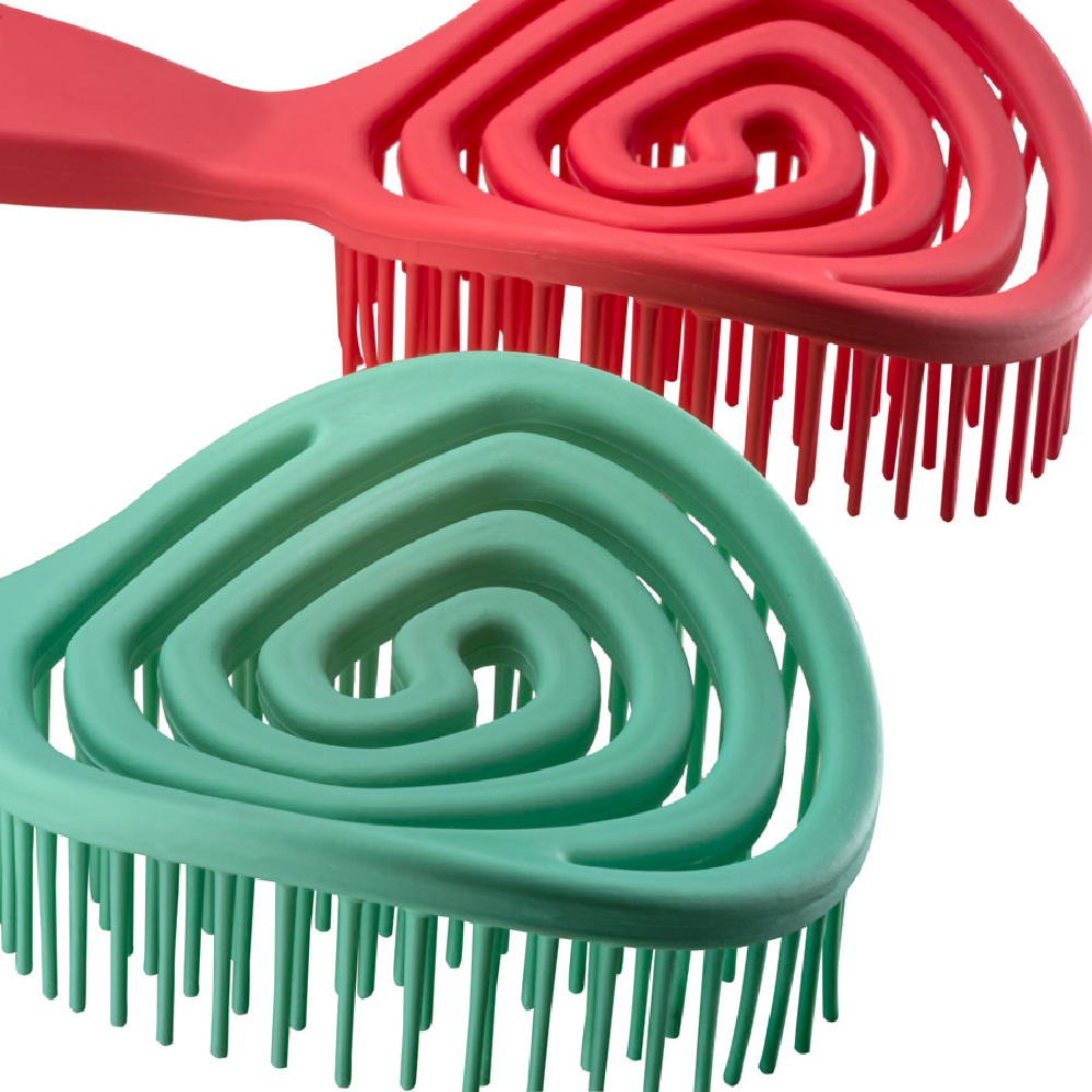 دومبل فرشاة سيليكون برائحة الأناناس لتصفيف الشعر - أصفر