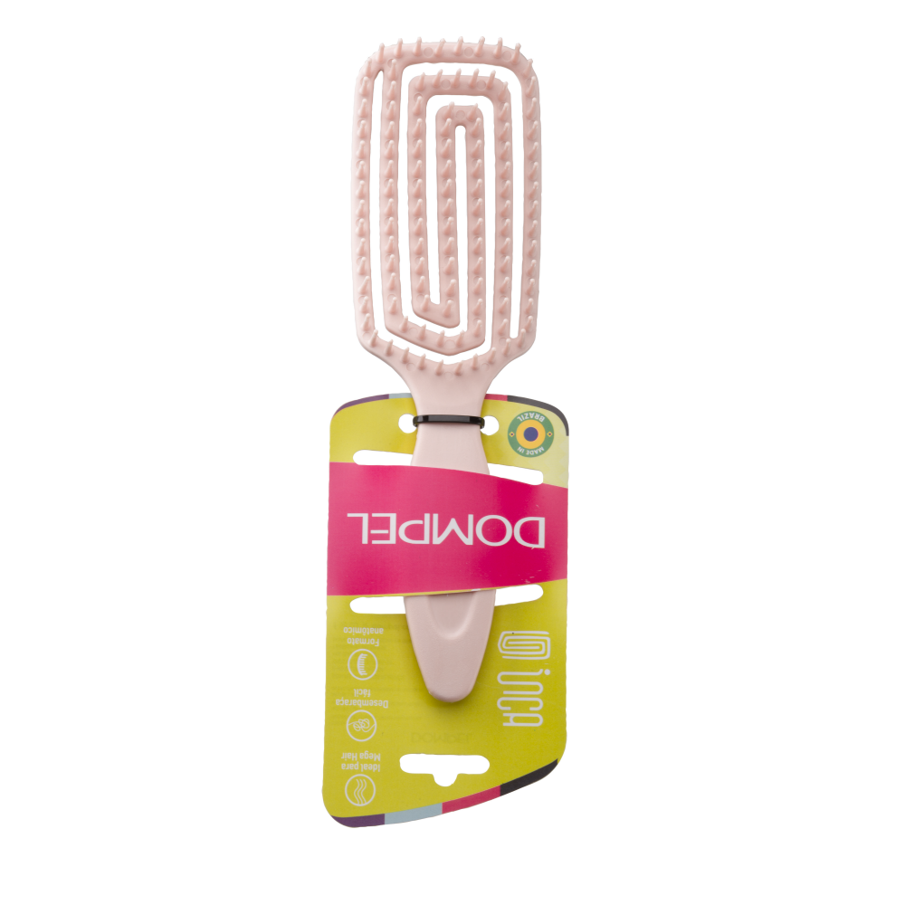 دومبل فرشاة سيليكون لتصفيف الشعر الطويل ووصلات الشعر - زهري