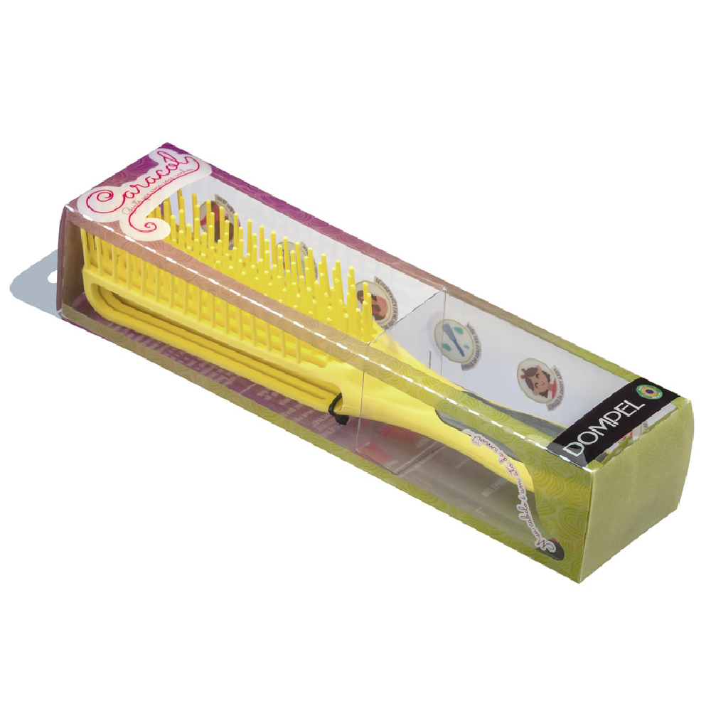 دومبل فرشاة سيليكون لتصفيف الشعر الكيرلي - أصفر