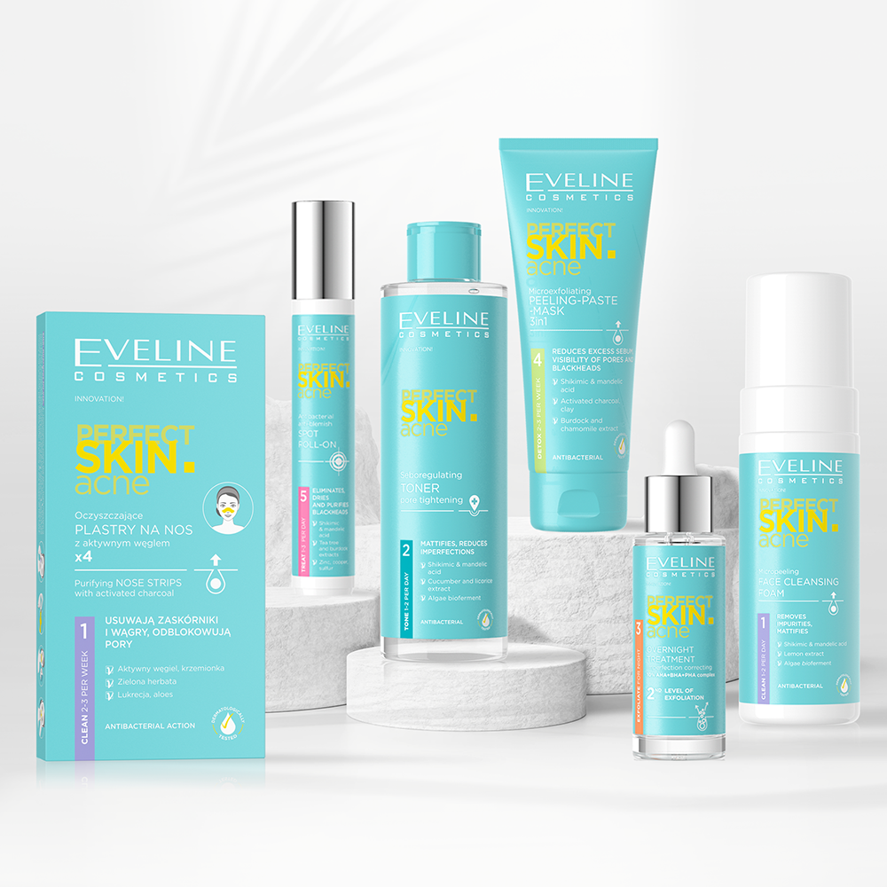 مجموعة ايفلين لتنقية البشرة من حب الشباب (6 منتجات)
