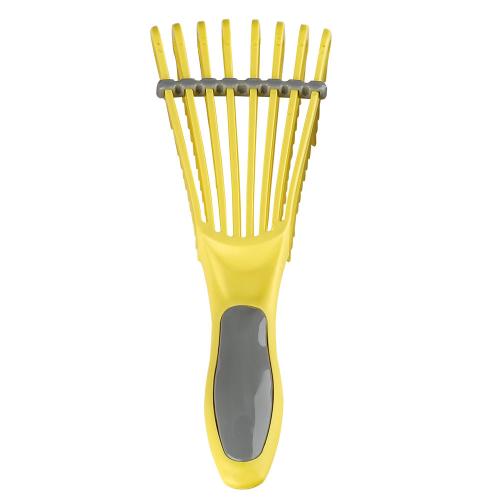 دومبل فرشاة سيليكون لتصفيف الشعر الكيرلي - أصفر