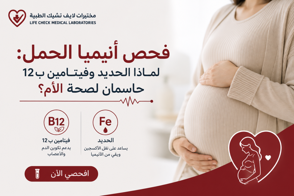 فحص أنيميا الحمل: لماذا الحديد وفيتامين ب12 حاسمان لصحة الأم؟