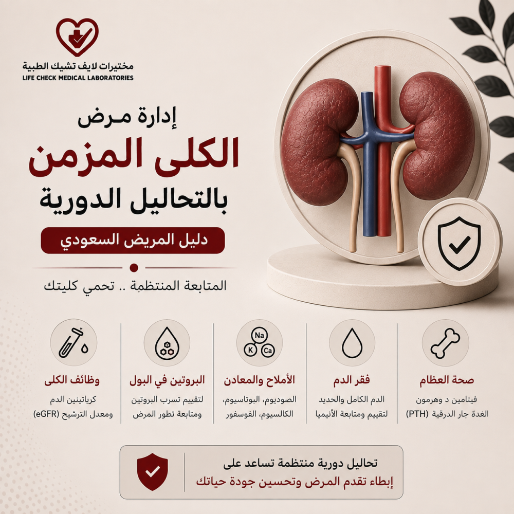 ادارة مرض الكلى المزمن بالتحاليل الدورية: دليل المريض السعودي