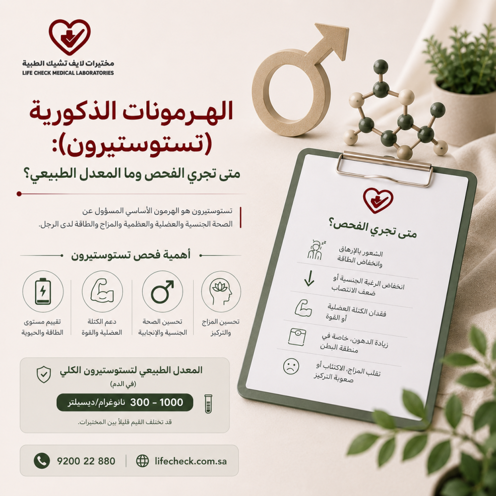 الهرمونات الذكورية (تستوستيرون): متى تجري الفحص وما المعدل الطبيعي؟