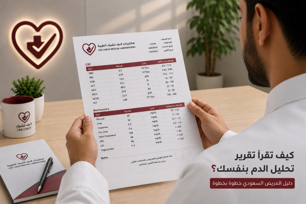 كيف تقرأ تقرير تحليل الدم بنفسك؟ — دليل المريض السعودي خطوة بخطوة