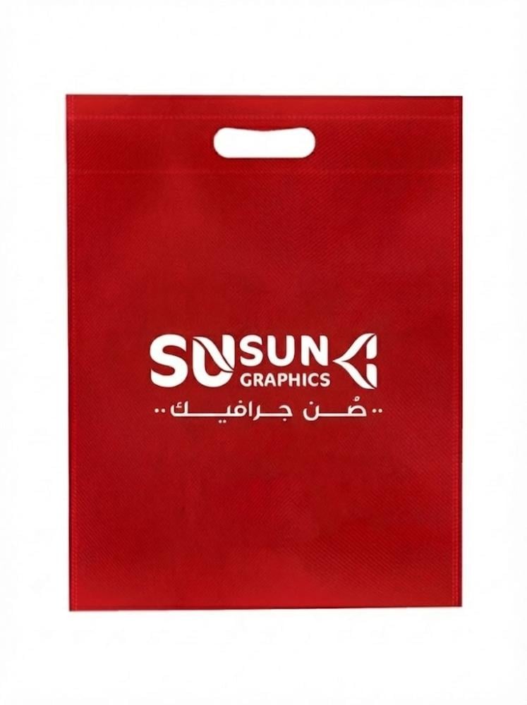 أكياس قماش مع الطباعة لون (أحمر)