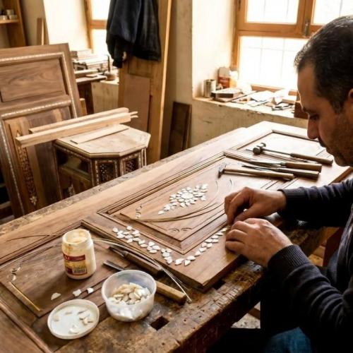 فن الحفر على الخشب والتطعيم بالصدف