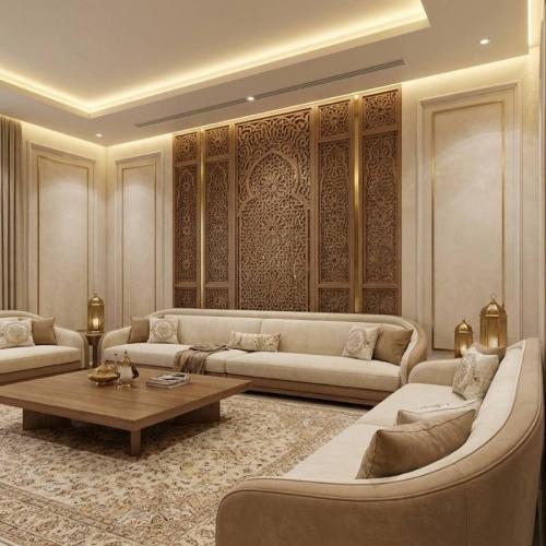 مجلس عربي فاخر مزين بزخارف إسلامية عصرية