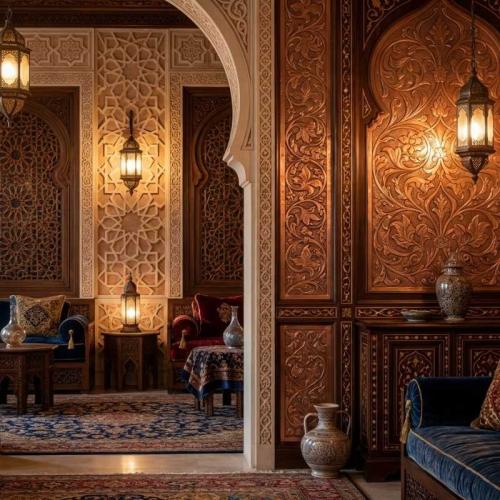 زخرفة إسلامية هندسية في التصميم الداخلي