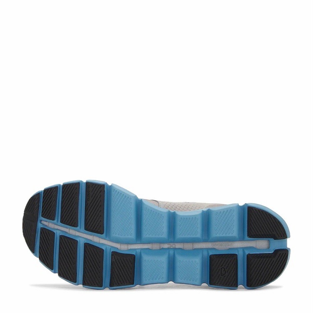 On cloud X trainers in grey and blue
