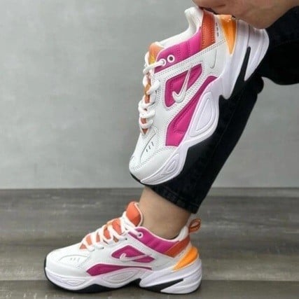 Nike m2k tekno orange pink best sale