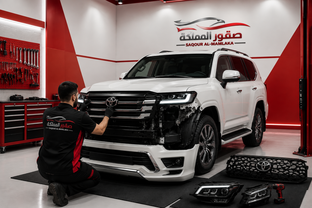تركيب قطع السيارات والعناية بالصدام والشبك والشمعات بعد التركيب