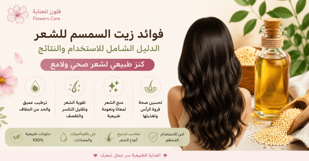 فوائد زيت السمسم للشعر: الدليل الشامل للاستخدام من فلورز للعناية