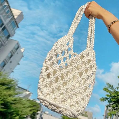 حقيبة الشاطئ الصيفية للنساء بشبكة