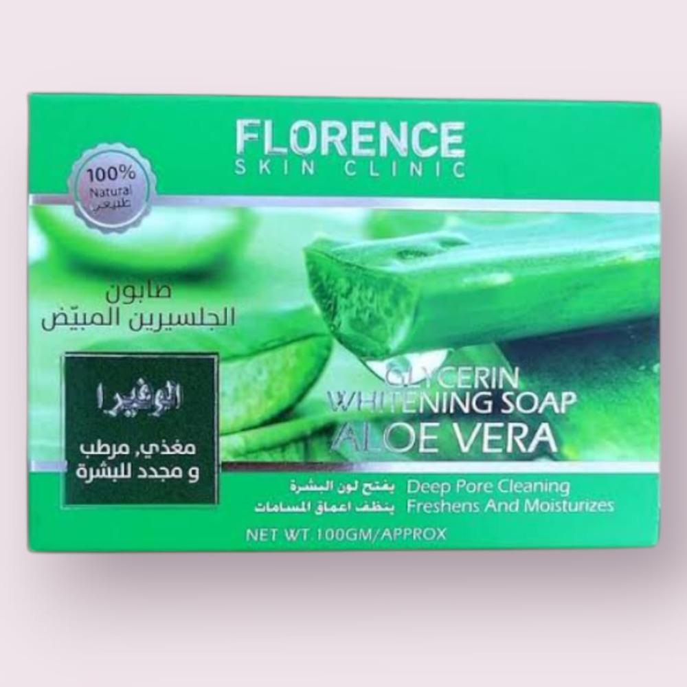 Florence Aloe Vera Glycerin Whitening Soap Aloe Vera Nourishing and  Moisturizing for the Skin 100g - SNAD