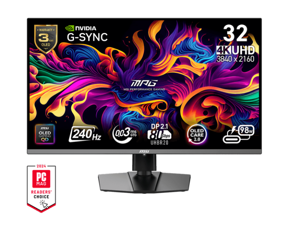 شاشة الألعاب MSI MPG 322URX QD-OLED – بحجم 32 بوصة