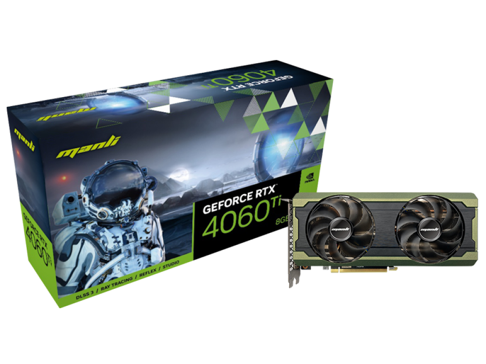 كرت شاشة Manli RTX 4060 Ti 8GB Nebula Twin