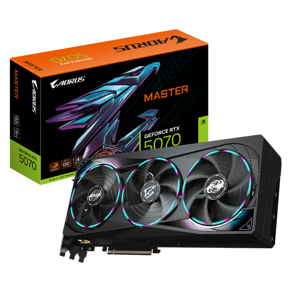 كرت شاشة انفيديا 5070 Aorus Master بتصميم مدمج وأداء قوي
