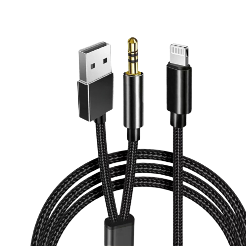 2 في 1 وصلة ايفون لايتنينج إلى AUX + USB A