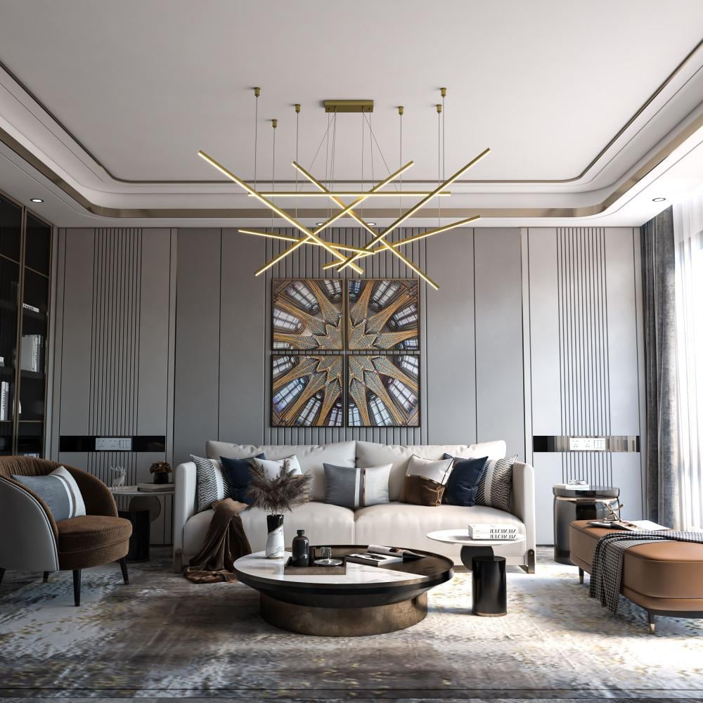 ثريا معلقة LED لون ذهبي  عشوائي 7 أذرعN