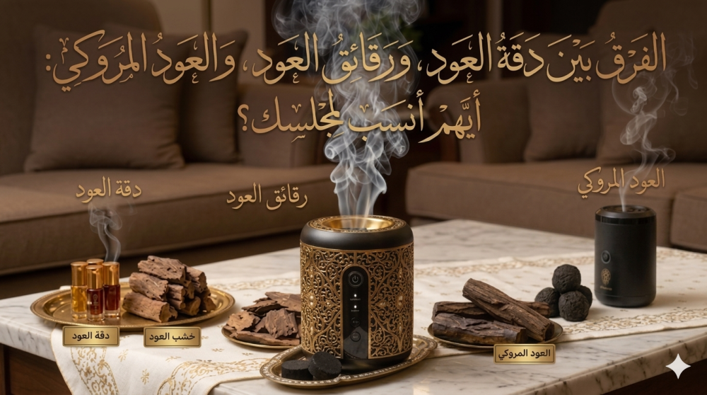الفرق بين دقة العود، ورقائق العود، والعود المروكي: أيهم أنسب لمجلسك؟