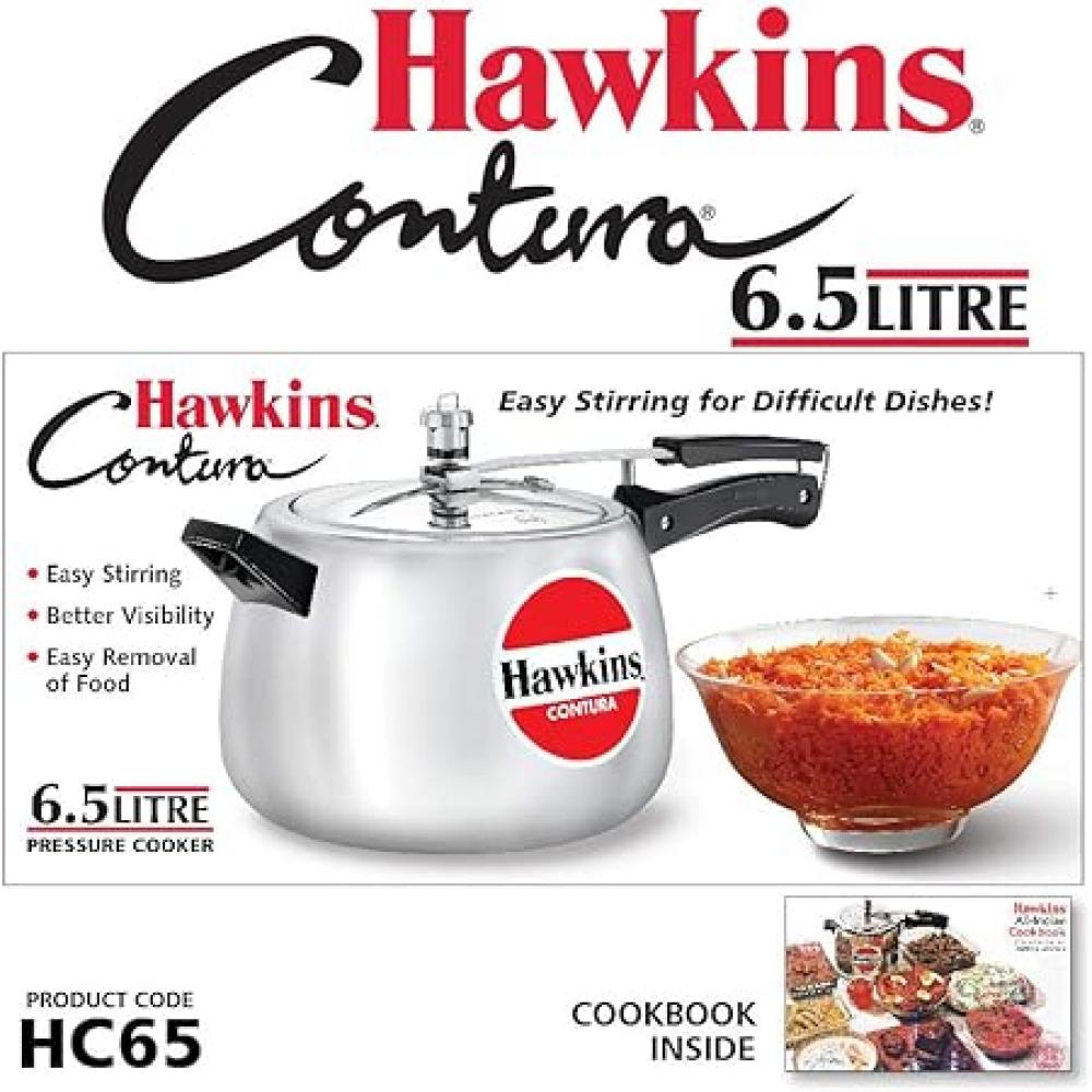 Hawkins Contura Pressure Cooker Aluminum 6.5 Liters Capacity kois shop