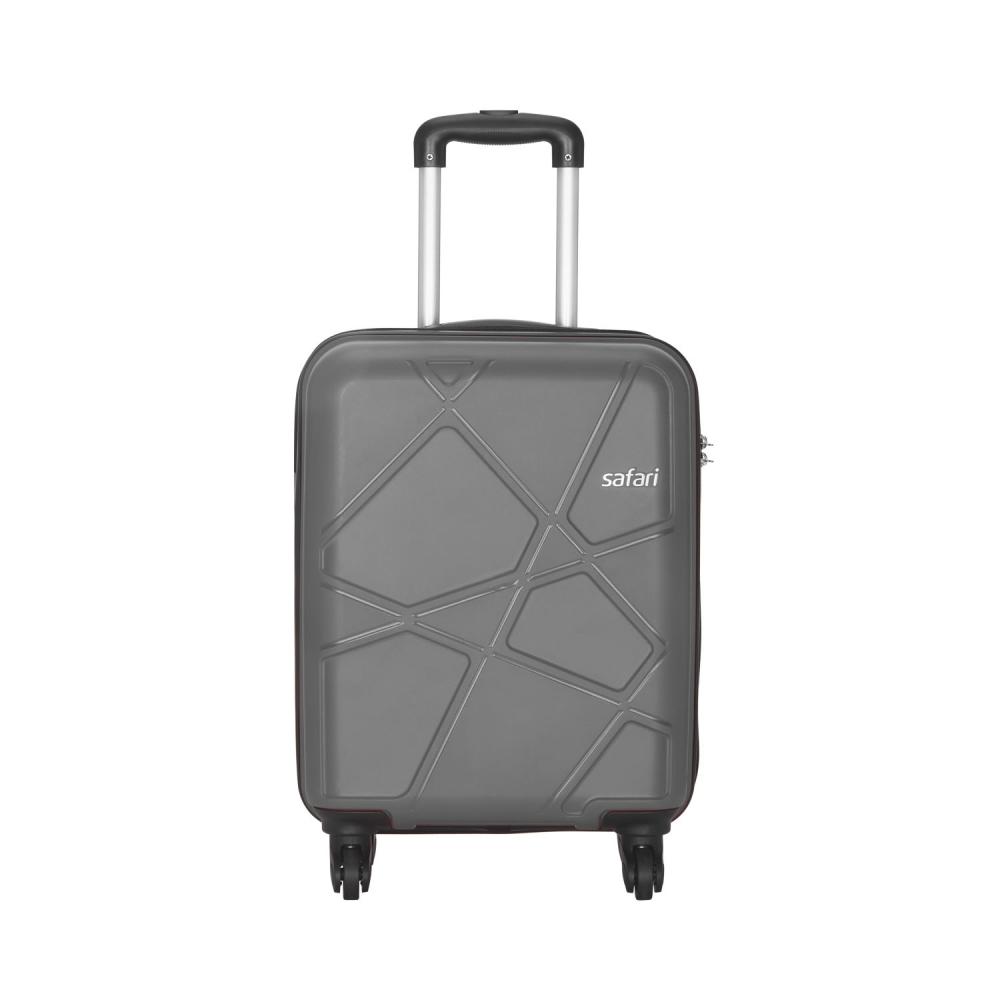 Safari Pentagon 55 Cm Small Cabin size Polypropylene Hard 4 Wheeler Luggage Suitcase Trolley Bag Dark Grey Made in India