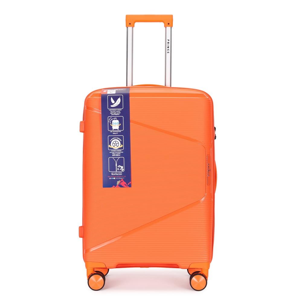 Prince  PP  Luggage (8 Wheels) - Trundle 3 Pcs Set - 20 Inch X 24 Inch X 28 Inch    - Orange 2 Year Warranty
