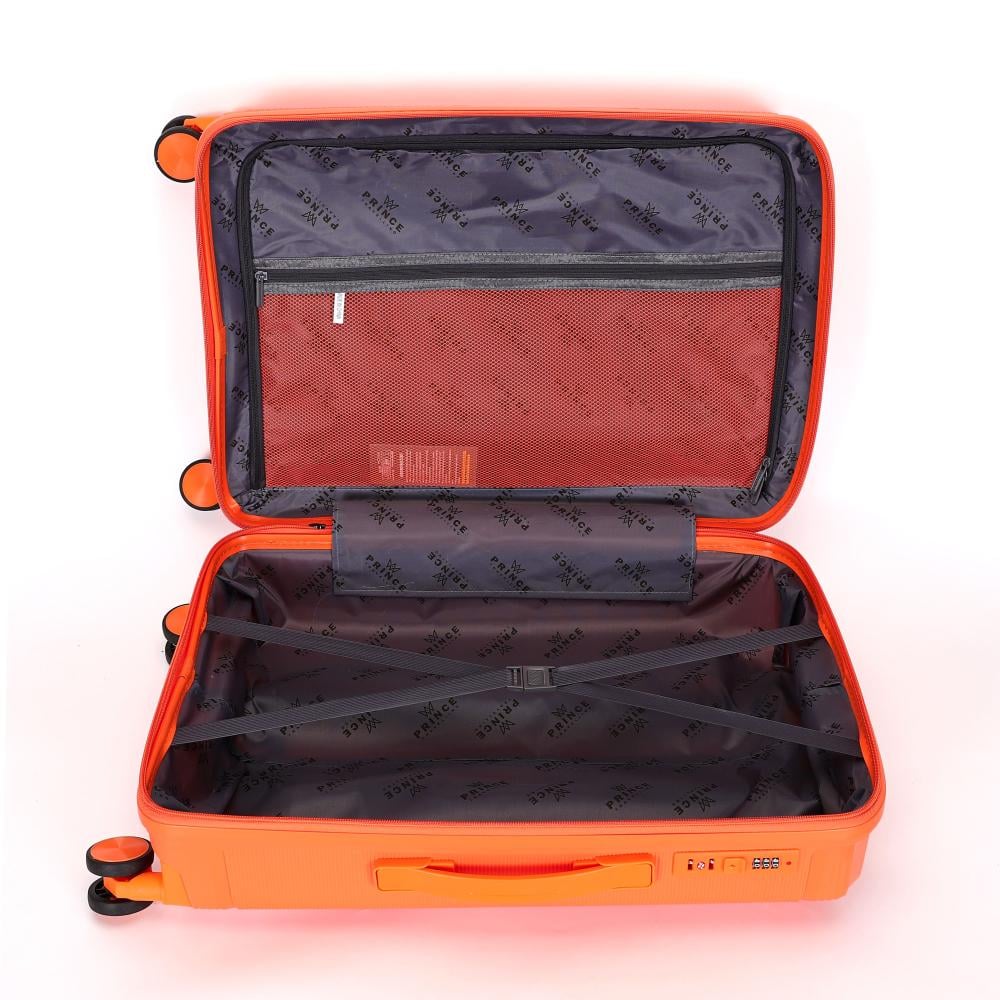 Prince  PP  Luggage (8 Wheels) - Trundle 3 Pcs Set - 20 Inch X 24 Inch X 28 Inch    - Orange 2 Year Warranty