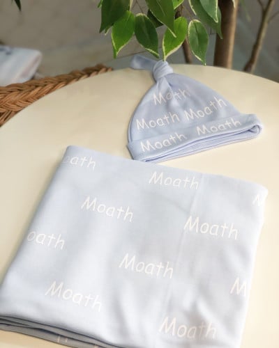 طقم مولود  طباعة كاملة (سماوي - وردي)