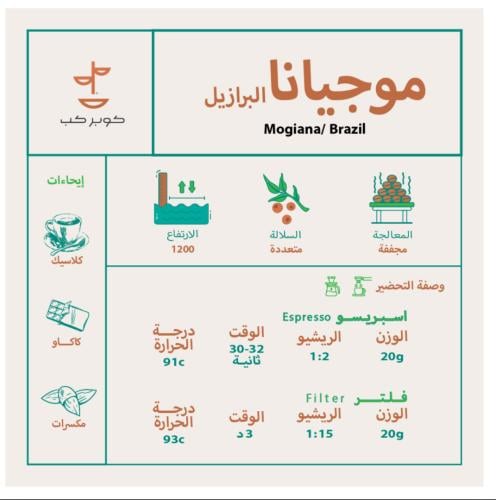 قهوة البرازيل موجيانا -محمصة كوبر كب