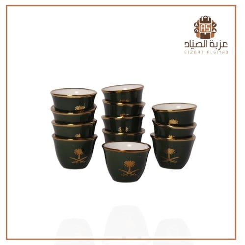 فناجيل لون زيتي مع سيفين ونخلة