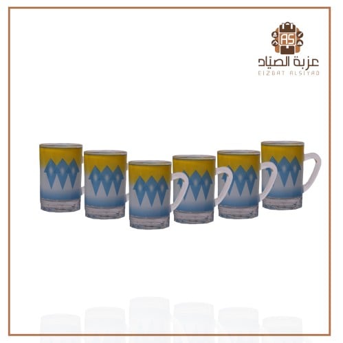 بيالات نقش غضار ازرق