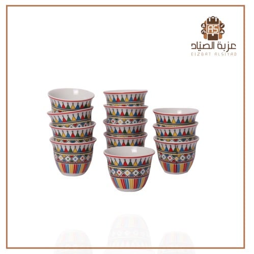 طقم فناجيل نقش القط العسيري