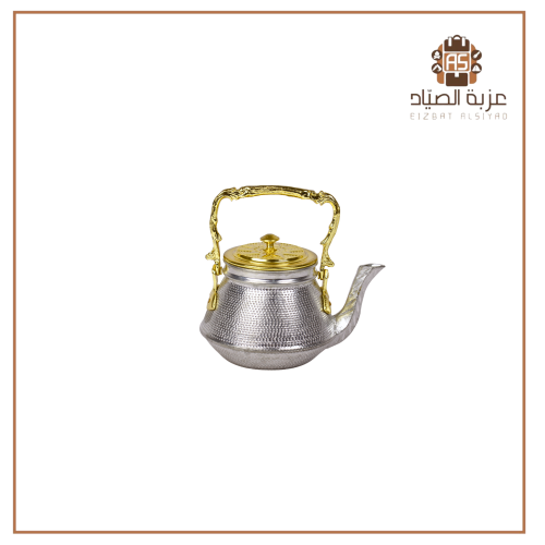 ابريق حب الرمان نحاس غطاء ذهبي كبير