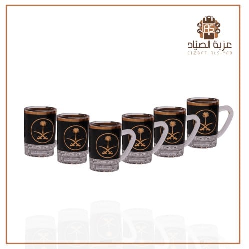 طقم ببيالات اسود مع شعار سيفين ونخلة