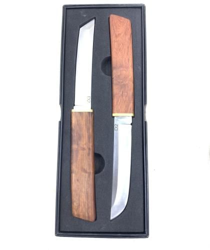 سكين تراثيه مزدوجه بجراب خشب