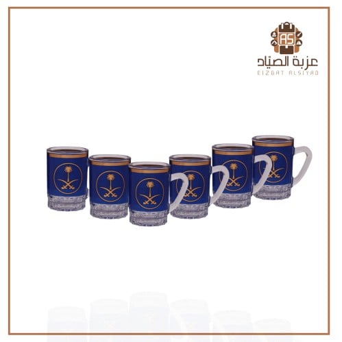 طقم بيالات ازرق مع سيفين ونخلة