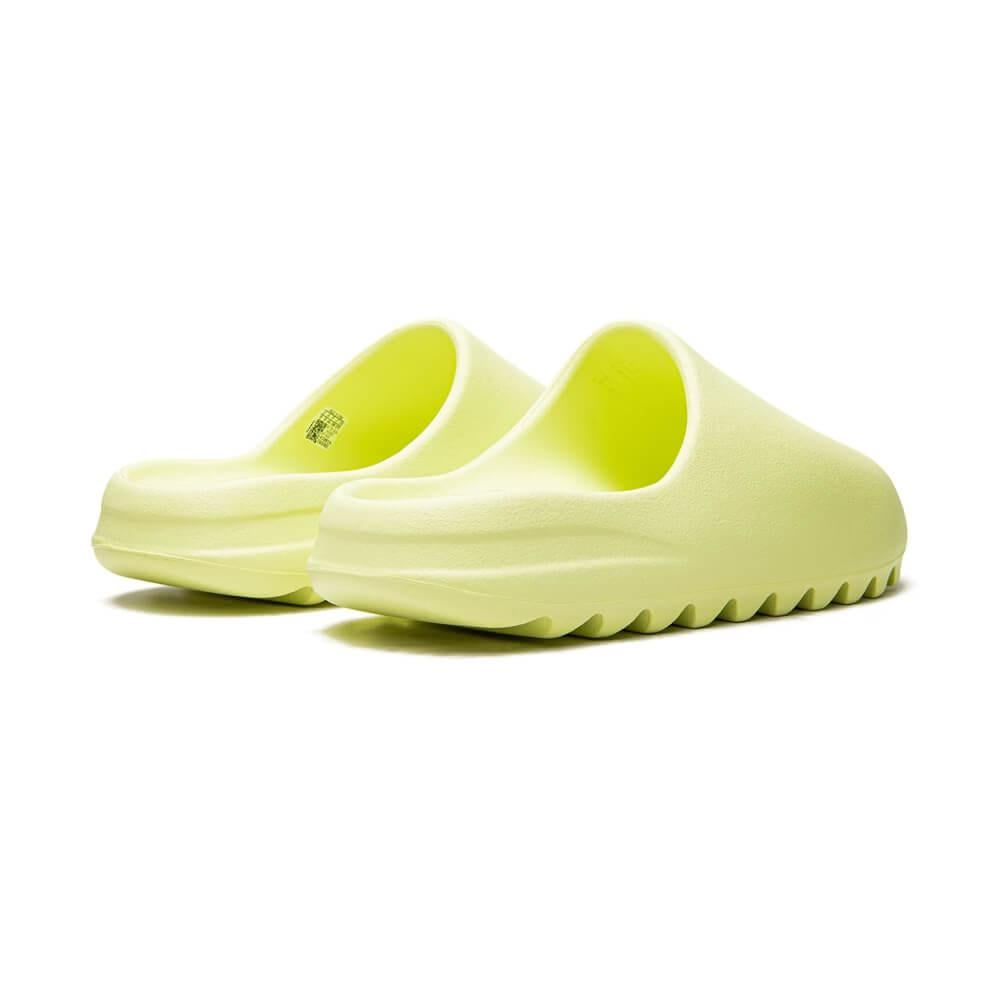 lime green yeezys slides