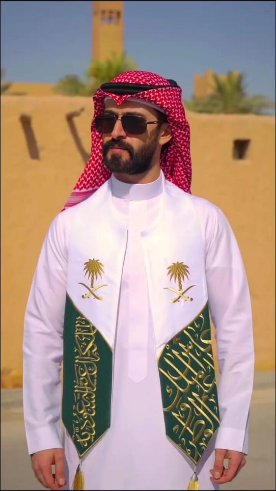 وشاح اليوم الوطني السعودي 94 رجالي تفصيل وشاحات شالات الوطن اوشحه شباب