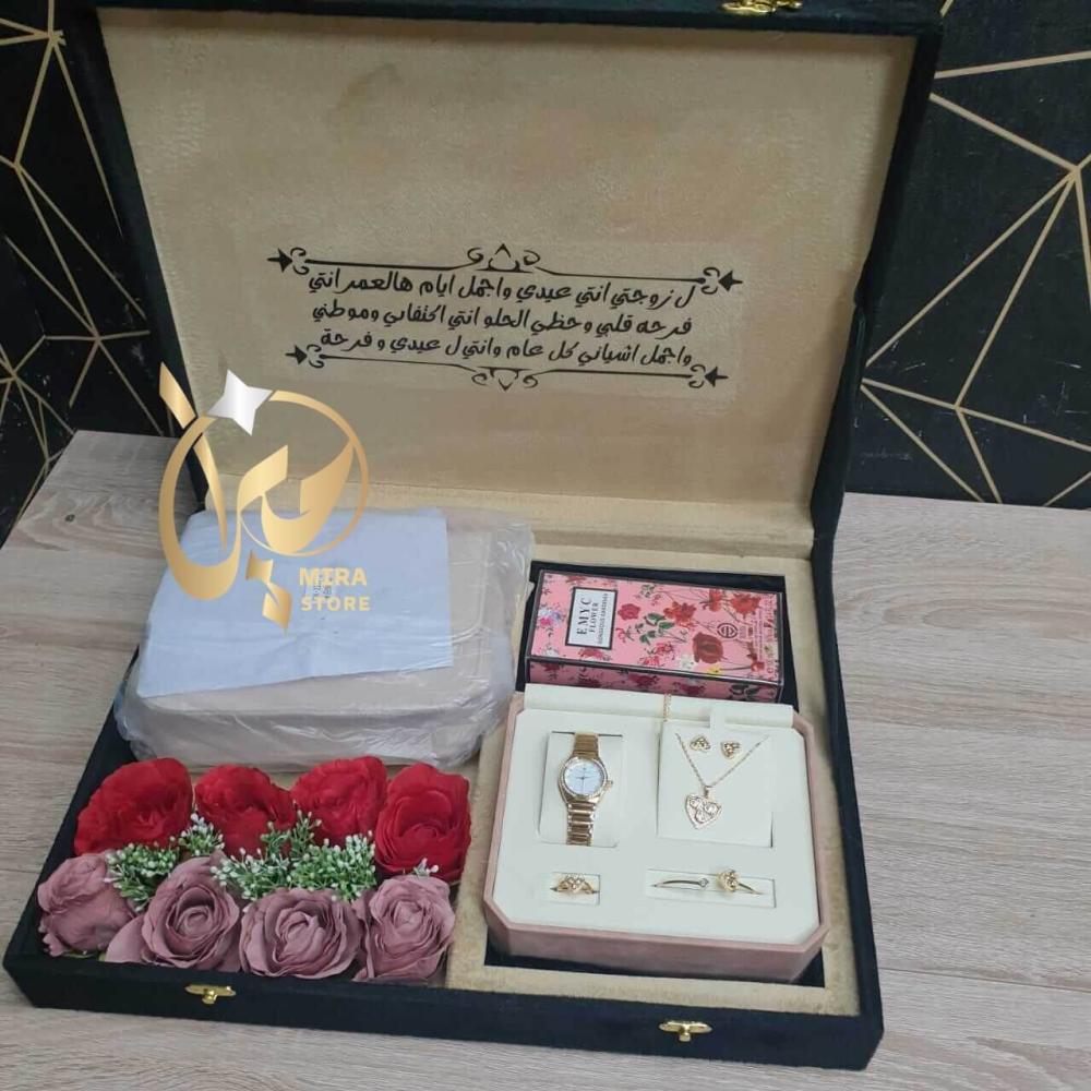 بوكس هدايا نسائي فخم شنطه عطر مبخره لزوجتي لأمي افكار تنسيق ساعه تغليف