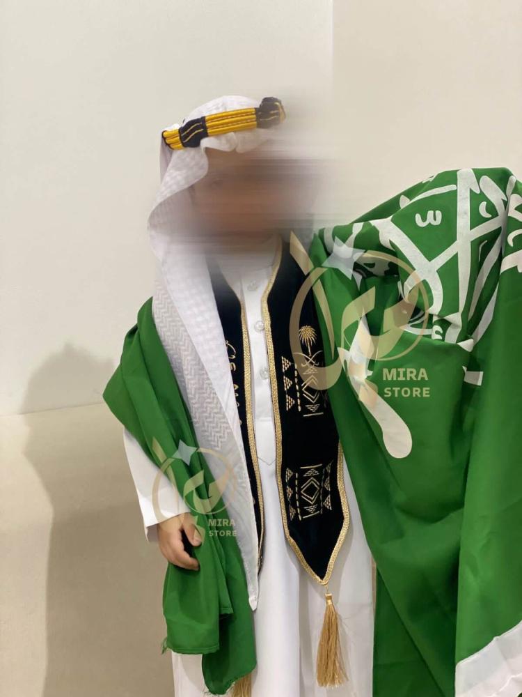 وشاح اليوم الوطني السعودي 94 اطفال تفصيل وشاحات شال للعيد ازياء ملابس
