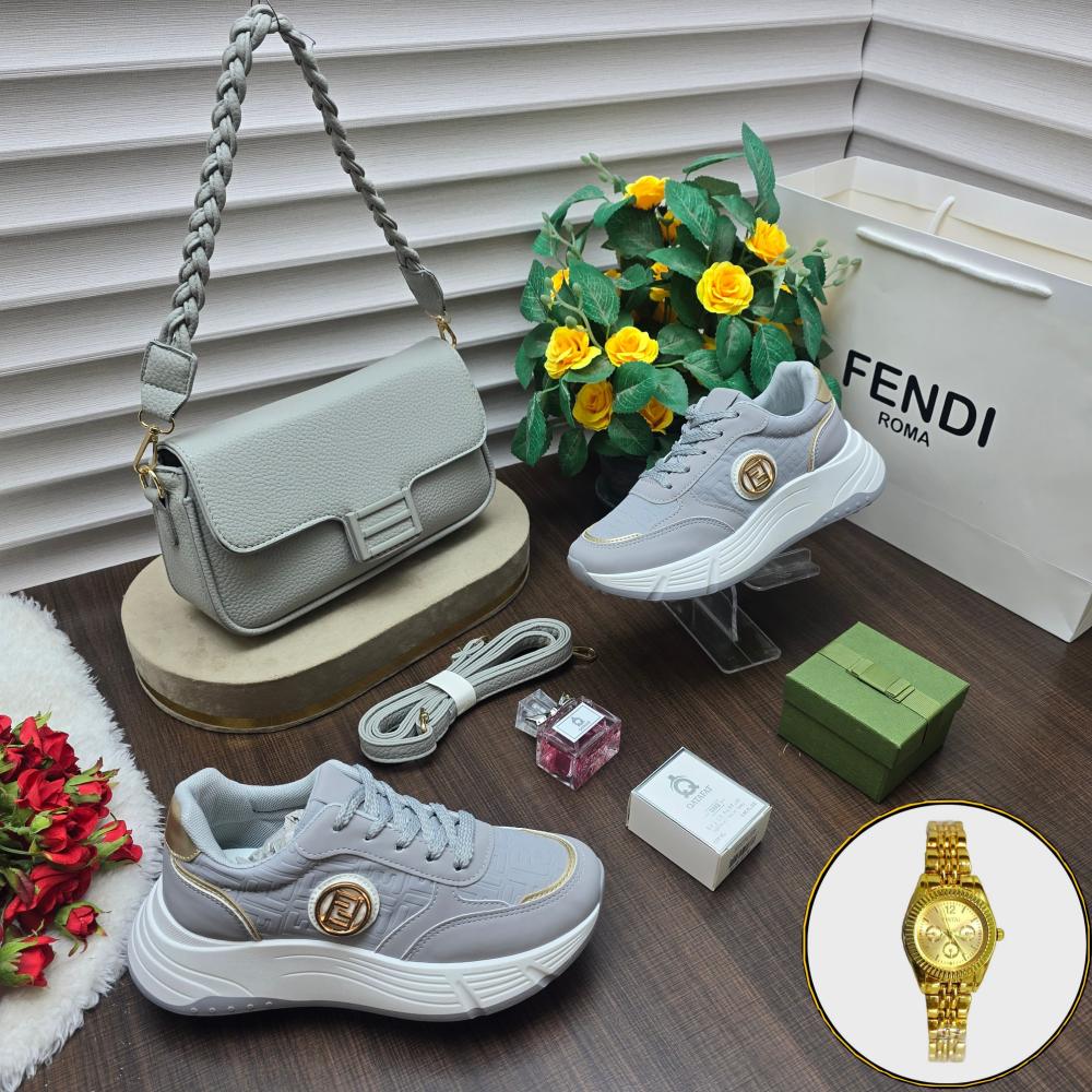 شنطه نسائيه فخمة ماركه فندي شوز سبورت شوزات جزمه عطر تغليف ساعه سلسال