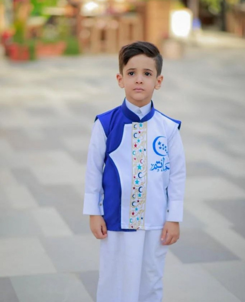 سديري اطفال رمضان لون ابيض مع ازرق